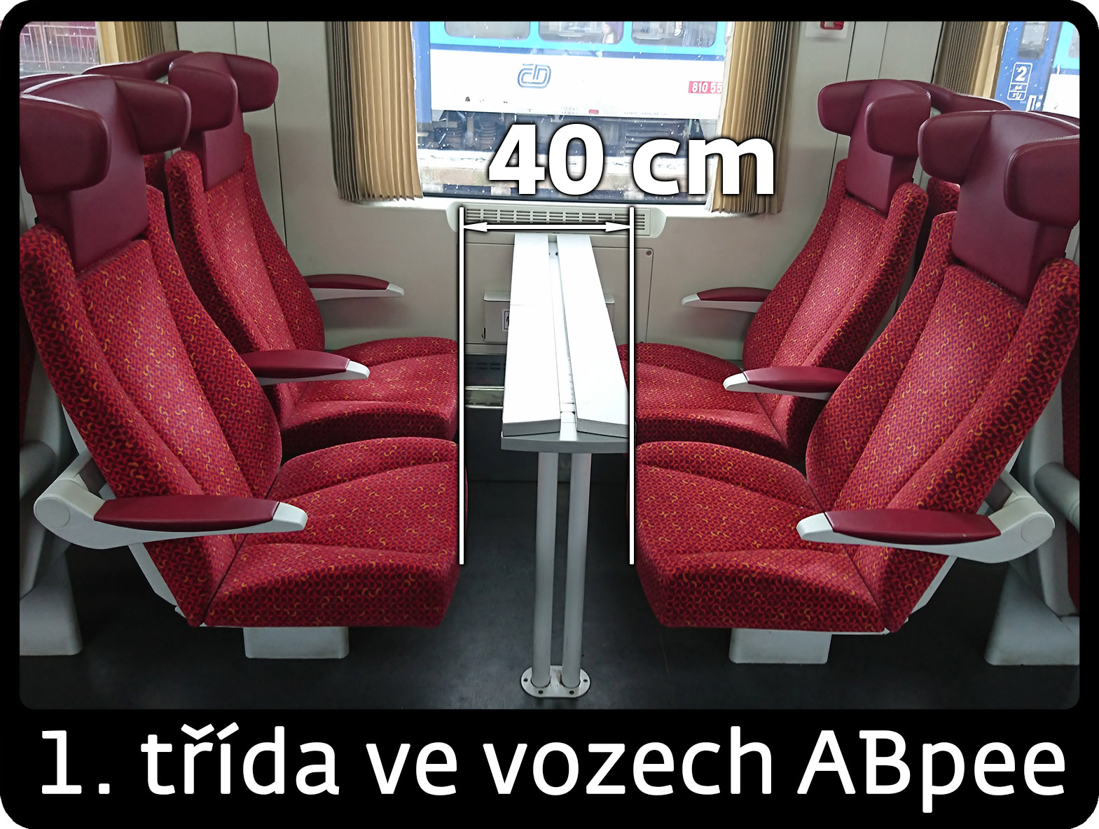 Sedadla první třídy ve voze ABpee